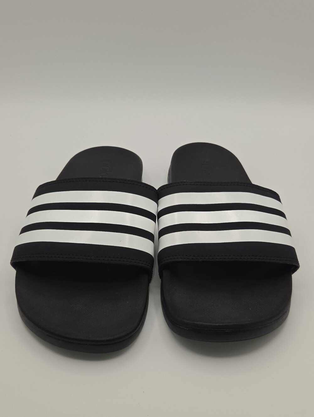 adidas Adilette Comfort Slides Black and White Mens Size 7